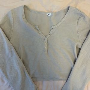 beige garage waffle knit longsleeve